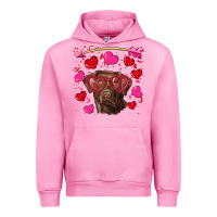 Fuchsia Pink Valentine's day  labrador retriever Urban Hoodie - RanaPortraitStore