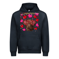 Navy Valentine's day  labrador retriever Urban Hoodie - RanaPortraitStore