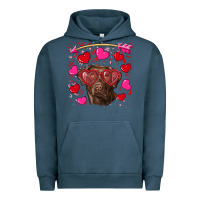 Pigment Midnight Navy Valentine's day  labrador retriever Urban Hoodie - RanaPortraitStore