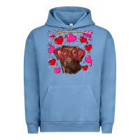 Pigment Pebble Blue Valentine's day  labrador retriever Urban Hoodie - RanaPortraitStore