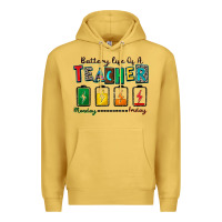 Antique Gold battery life of a teacher Premium Hoodie - Zillion Design Studio