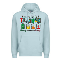 Blue Mist battery life of a teacher Premium Hoodie - Zillion Design Studio