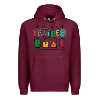 Burgundy battery life of a teacher Premium Hoodie - Zillion Design Studio