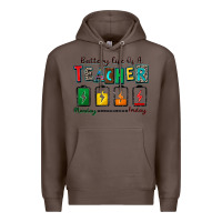 Coffee battery life of a teacher Premium Hoodie - Zillion Design Studio