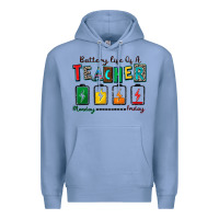 Colony Blue battery life of a teacher Premium Hoodie - Zillion Design Studio