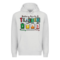 Dove Grey battery life of a teacher Premium Hoodie - Zillion Design Studio
