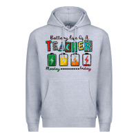 Heather Grey battery life of a teacher Premium Hoodie - Zillion Design Studio