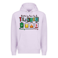 Lilac battery life of a teacher Premium Hoodie - Zillion Design Studio