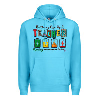 Ocean Blue battery life of a teacher Premium Hoodie - Zillion Design Studio