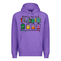 Purple battery life of a teacher Premium Hoodie - Zillion Design Studio
