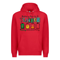 Red battery life of a teacher Premium Hoodie - Zillion Design Studio