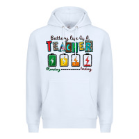 White battery life of a teacher Premium Hoodie - Zillion Design Studio