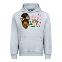 Heather Grey sorority colors its the self love for me afro woman2 Urban Hoodie - texasbilliewilder
