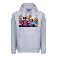 Heather Grey this teacher wears her heart on her sleeve Premium Hoodie - Zillion Design Studio