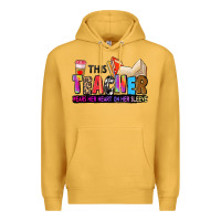 Mustard this teacher wears her heart on her sleeve Premium Hoodie - Zillion Design Studio