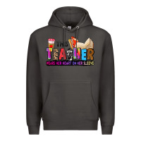 Smoke this teacher wears her heart on her sleeve Premium Hoodie - Zillion Design Studio