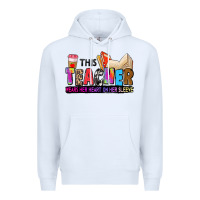 White this teacher wears her heart on her sleeve Premium Hoodie - Zillion Design Studio