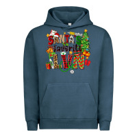Pigment Midnight Navy santa's favorite lvn Urban Hoodie - Zillion Design Studio