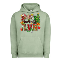 Pigment Oil Green santa's favorite lvn Urban Hoodie - Zillion Design Studio