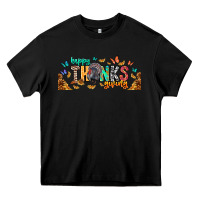 Black Happy thanksgiving Heavy Core Tee - CowhideDigitalArt