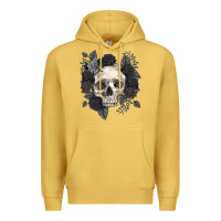 Antique Gold Floral skull Premium Hoodie - RanaPortraitStore