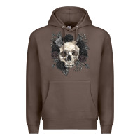 Coffee Floral skull Premium Hoodie - RanaPortraitStore