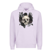 Lilac Floral skull Premium Hoodie - RanaPortraitStore