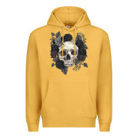 Mustard Floral skull Premium Hoodie - RanaPortraitStore