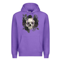 Purple Floral skull Premium Hoodie - RanaPortraitStore