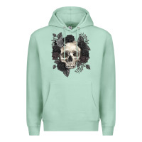 Seafoam Floral skull Premium Hoodie - RanaPortraitStore