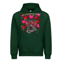 Forest Green Valentine's day  pitbull Urban Hoodie - RanaPortraitStore