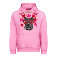 Fuchsia Pink Valentine's day  pitbull Urban Hoodie - RanaPortraitStore