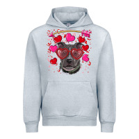 Heather Grey Valentine's day  pitbull Urban Hoodie - RanaPortraitStore