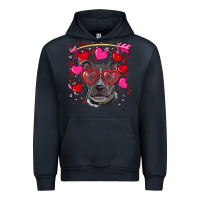 Navy Valentine's day  pitbull Urban Hoodie - RanaPortraitStore