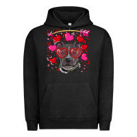 Pigment Black Valentine's day  pitbull Urban Hoodie - RanaPortraitStore