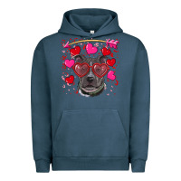 Pigment Midnight Navy Valentine's day  pitbull Urban Hoodie - RanaPortraitStore