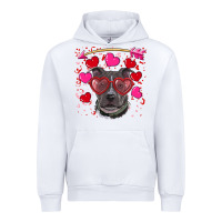 White Valentine's day  pitbull Urban Hoodie - RanaPortraitStore