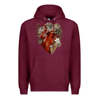 Burgundy Flower anatomical heart Premium Hoodie - RanaPortraitStore
