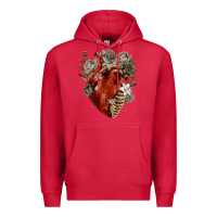 Cardinal Flower anatomical heart Premium Hoodie - RanaPortraitStore