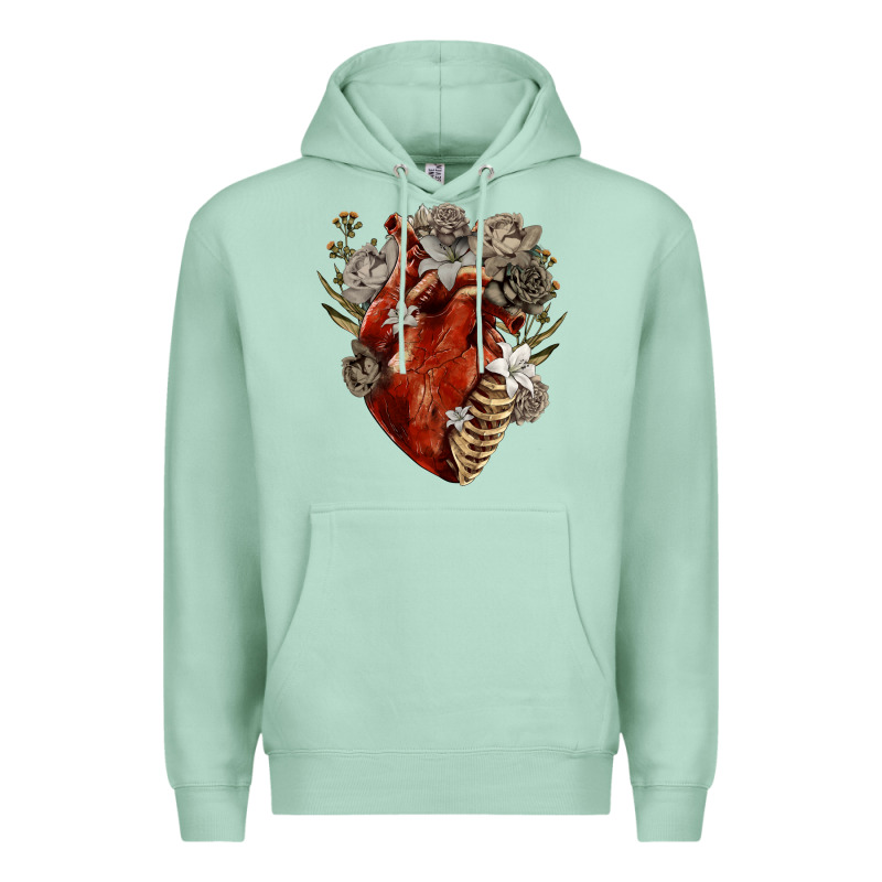 Flower Anatomical Heart Premium Hoodie by RanaPortraitStore | Teevron