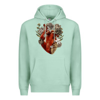 Seafoam Flower anatomical heart Premium Hoodie - RanaPortraitStore
