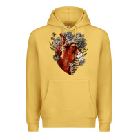 Antique Gold Flower anatomical heart Premium Hoodie - RanaPortraitStore