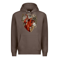 Coffee Flower anatomical heart Premium Hoodie - RanaPortraitStore