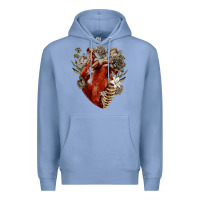 Colony Blue Flower anatomical heart Premium Hoodie - RanaPortraitStore