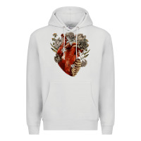 Dove Grey Flower anatomical heart Premium Hoodie - RanaPortraitStore