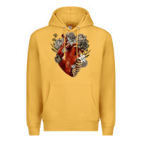 Mustard Flower anatomical heart Premium Hoodie - RanaPortraitStore