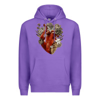 Purple Flower anatomical heart Premium Hoodie - RanaPortraitStore