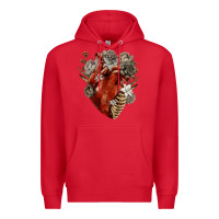 Red Flower anatomical heart Premium Hoodie - RanaPortraitStore