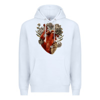 White Flower anatomical heart Premium Hoodie - RanaPortraitStore