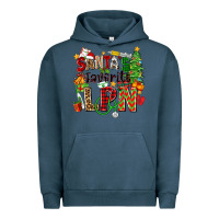 Pigment Midnight Navy santa's favorite lpn Urban Hoodie - Zillion Design Studio